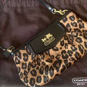 Coach leopard print handbag like new